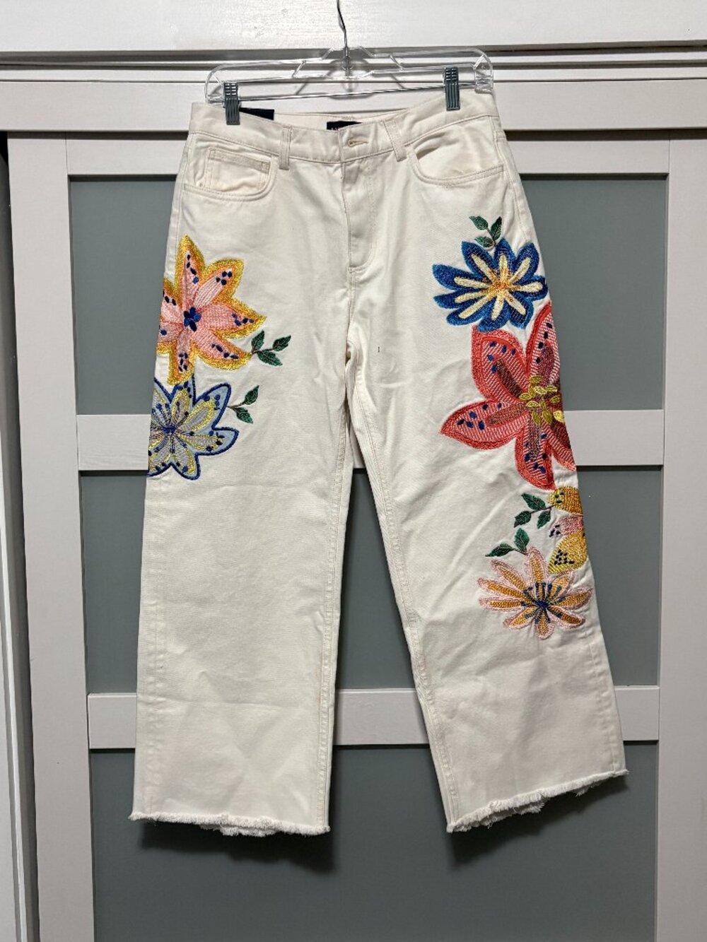 Ramy Brook Embroidered Amber Staight Leg Ankle Jeans Floral  sz 28  NWT NEW - Picture 3 of 7